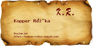Kopper Réka névjegykártya