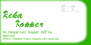 reka kopper business card